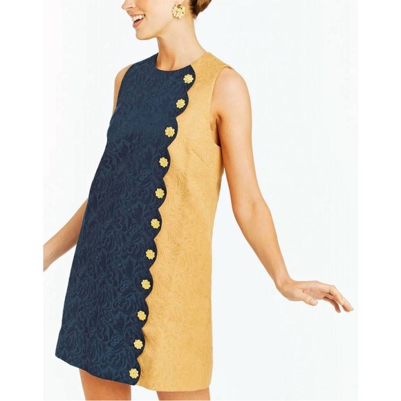 Mestiza Dresses & Skirts - New Mestiza Etta Mini Dress size 6 in Navy/ Tan